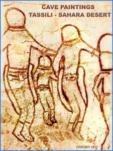 Jaskynné maľby bytostí z Tassili