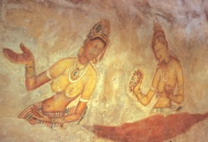 Wasichana wa mbinguni kutoka frescoes katika Sygiriya
