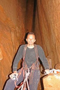 Artur Žemuchov in the shaft